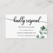 Bruiloft Online RSVP groen kalligrafie Informatiekaartje (Voorkant)