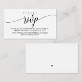 Bruiloft online RSVP, moderne kalligrafie Informatiekaartje (Voorkant / Achterkant)