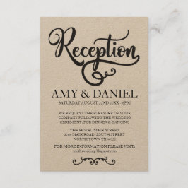 Bruiloft Ontvangstkaarten met Landelijke Uitstrali Kaart