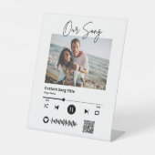 Bruiloft Onze Song Scannable QR Code Reclamebord Met Voetstuk (Voorkant)