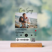 Bruiloft Onze Song Scannable QR Code Transparant Acryl Bord (Neutraal)