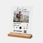 Bruiloft Onze Song Scannable QR Code Transparant Acryl Bord (Hoek)