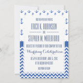 Bruiloft op een boot nautisch thema kaart (Achterkant)