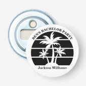 Bruiloft op het eiland voor vrijgezellenfeest button flesopener (Voorkant)
