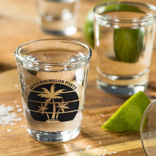 Bruiloft op het eiland voor vrijgezellenfeest shot glas