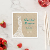 Bruiloft op het mooie strand servet turquoise (Insitu)