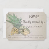 Bruiloft op het strand Ananas RSVP Kaart (Voorkant)