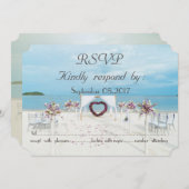 Bruiloft op het strand Bloemboog   RSVP Kaart (Voorkant / Achterkant)