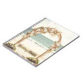 Bruiloft op het strand met prieel rozen kant notitieboek (Linkerzijde)