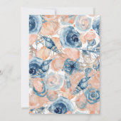 Bruiloft op het strand met schelpen, bloemen en ro kaart (Achterkant)