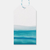 Bruiloft op het strand met waterverf en goudschrif cadeaulabel (Achterkant)