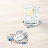 Bruiloft op het strand met zeeschelpen en rozen, kartonnen onderzetters (Insitu)