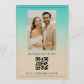 Bruiloft op het strand na elopement QR-code Kaart (Achterkant)