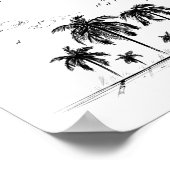 Bruiloft op het strand palmbomen gunst teken poster (Hoek)