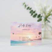 Bruiloft op het strand RSVP-kaarten Briefkaart (Staand voorkant)