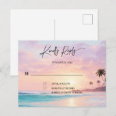 Bruiloft op het strand RSVP-kaarten Briefkaart (Voorkant / Achterkant)