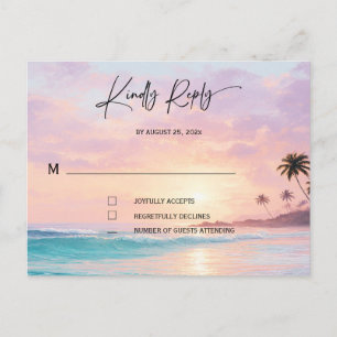 Bruiloft op het strand RSVP-kaarten Briefkaart