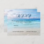 Bruiloft op het strand RSVP uitnodiging (Voorkant / Achterkant)