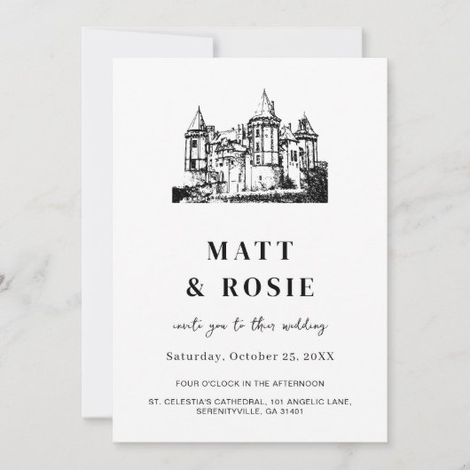 Bruiloft op maat met locatie schets DIGITALE DOWNL Kaart (Voorkant)