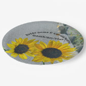 Bruiloft op papier bord met 2 zonnebloemen (Gekanteld)