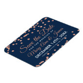 Bruiloft Opslaan Datum Roos Gouden Glitter Confett Magneet (Linkerzijde)