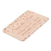 Bruiloft Opslaan Datum Roos Gouden Glitter Confett Magneet (Linkerzijde)