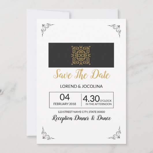 Bruiloft opslaan van de datum briefkaart (Voorkant)
