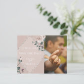 BRUILOFT | Opslaan van de datum PHOTO Dusty Pink F Save The Date (Staand voorkant)