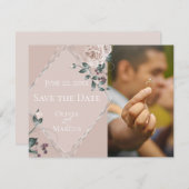 BRUILOFT | Opslaan van de datum PHOTO Dusty Pink F Save The Date (Voorkant / Achterkant)
