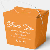 Bruiloft Oranje Herfst bruid bruidegom Bedankdoosjes (Achterkant)