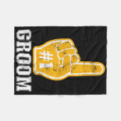 Bruiloft Oranje Schuim Vinger Bruidegom 1 Fleece Deken (Voorkant (Horizontaal))