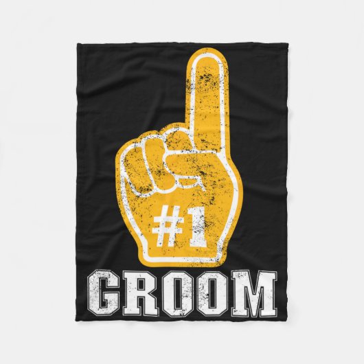 Bruiloft Oranje Schuim Vinger Bruidegom 1 Fleece Deken (Voorkant)