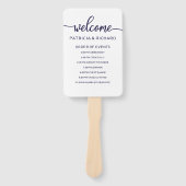 Bruiloft Orde van Evenementen Tijdlijn Chique Mari Handwaaier (Voorkant)