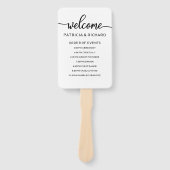 Bruiloft Orde van Evenementen Tijdlijn Schema Eenv Handwaaier (Voorkant)