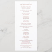 Bruiloft Orde van Service Ceremonie Elegant Progra Programmakaart (Achterkant)