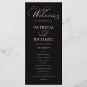 Bruiloft Orde van Service Ceremonie Elegant Progra Programmakaart (Voorkant)