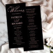 Bruiloft Orde van Service Ceremonie Elegant Progra Programmakaart