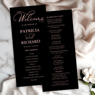 Bruiloft Orde van Service Ceremonie Elegant Progra Programmakaart