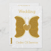 Bruiloft Orde van Service Gouden Vlinder Hart Kaart (Voorkant / Achterkant)