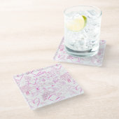 Bruiloft ornamenten patroon 02 glazen onderzetter (Schuin)