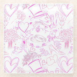 Bruiloft ornamenten patroon 02 glazen onderzetter