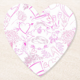 Bruiloft ornamenten patroon 02 kartonnen onderzetters