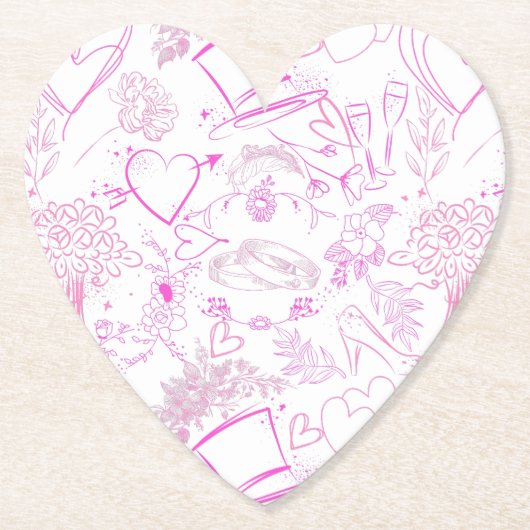 Bruiloft ornamenten patroon 02 kartonnen onderzetters (Voorkant)