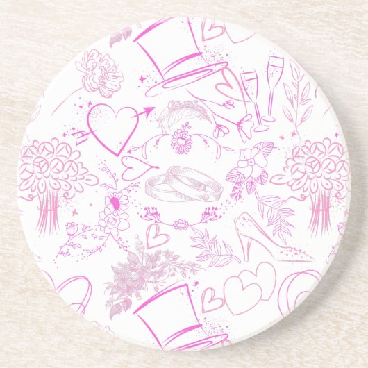 Bruiloft ornamenten patroon 02 zandsteen onderzetter (Voorkant)