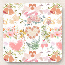 Bruiloft ornamenten patroon bier onderzetter