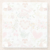 Bruiloft ornamenten patroon glazen onderzetter (Achterkant)