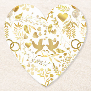Bruiloft ornamenten patroon in Gold 02 Kartonnen Onderzetters