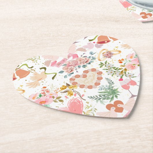 Bruiloft ornamenten patroon kartonnen onderzetters (Gekanteld)