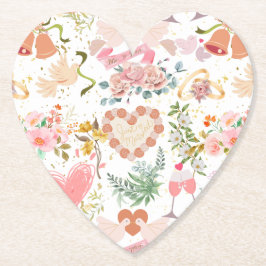 Bruiloft ornamenten patroon kartonnen onderzetters