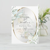 Bruiloft | Ovale Waterverf Ivory Yellow Blush Roze Kaart (Staand voorkant)